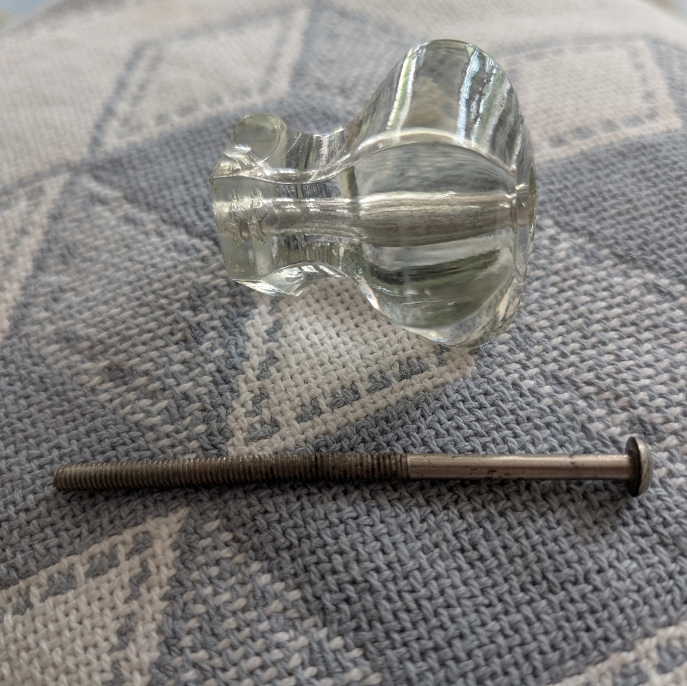 Clear Glass Knob with Removable Threaded Screw
